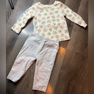 Carter's Floral Top and Gray Pants Set